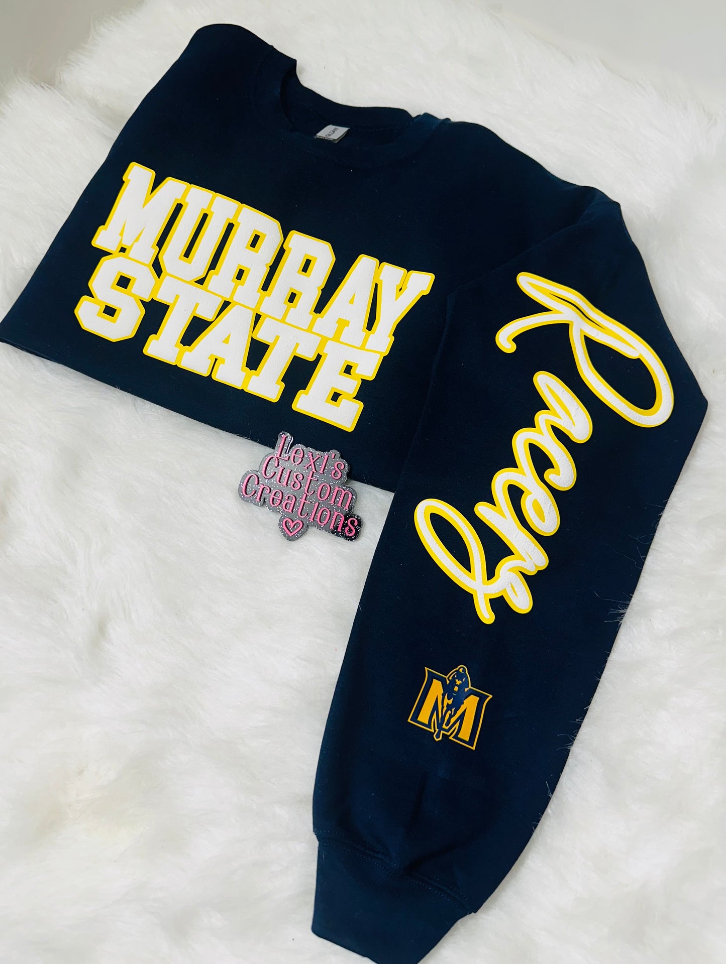 Custom sports team sweatshirts *Put size, colors and name of school in comments* Price includes ONE sleeve and front design, if wanting more message me.