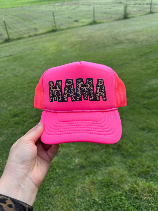 Hot Pink Leopard Mama Hat