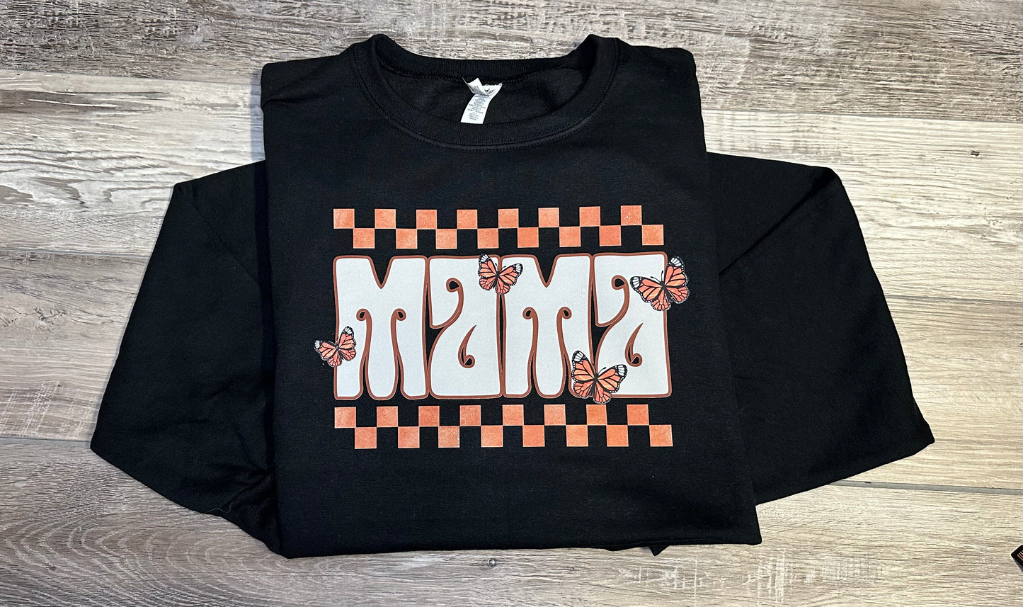 Checkered Butterfly mama design *put size and color in comments*