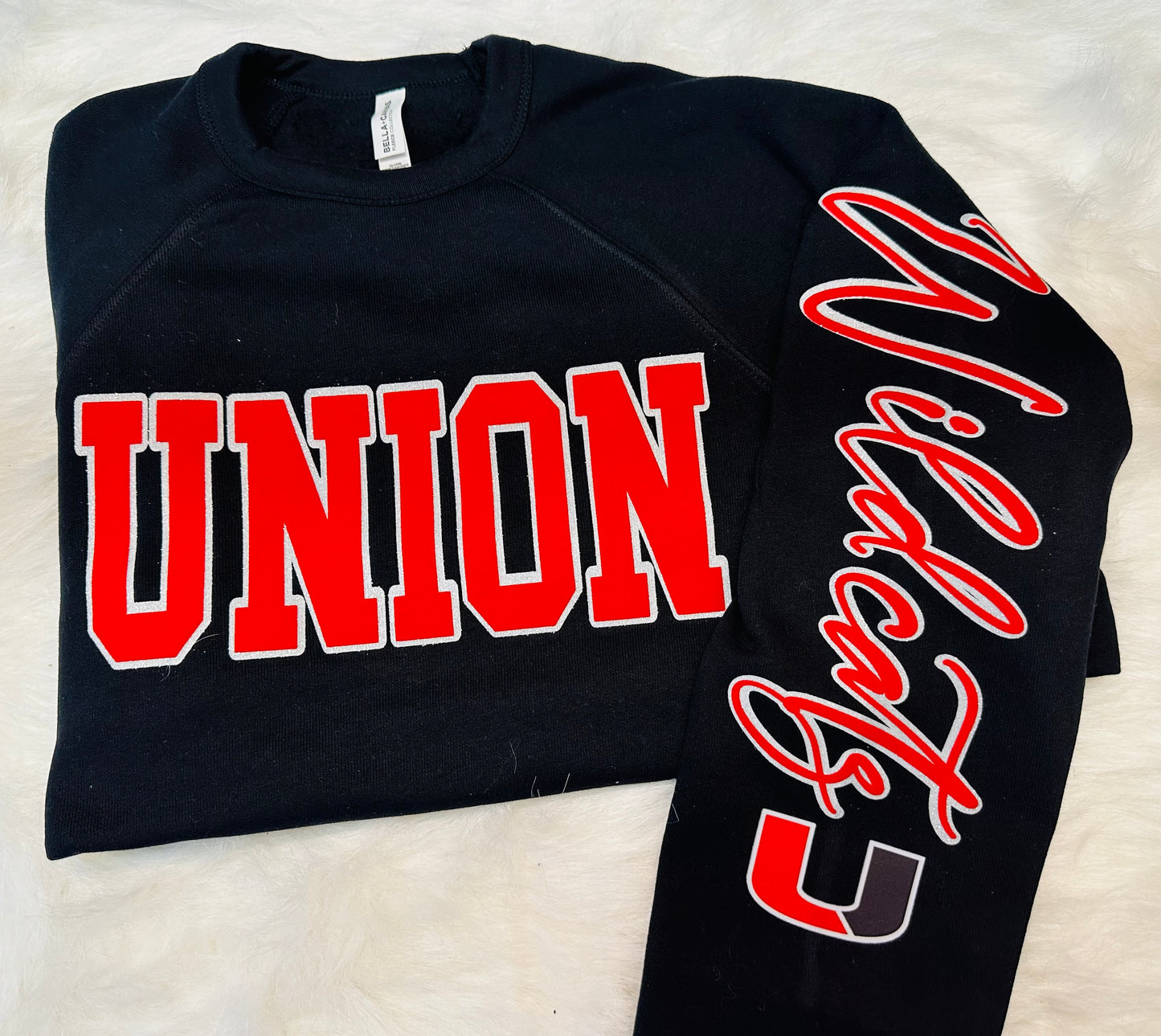Custom sports team sweatshirts *Put size, colors and name of school in comments* Price includes ONE sleeve and front design, if wanting more message me.