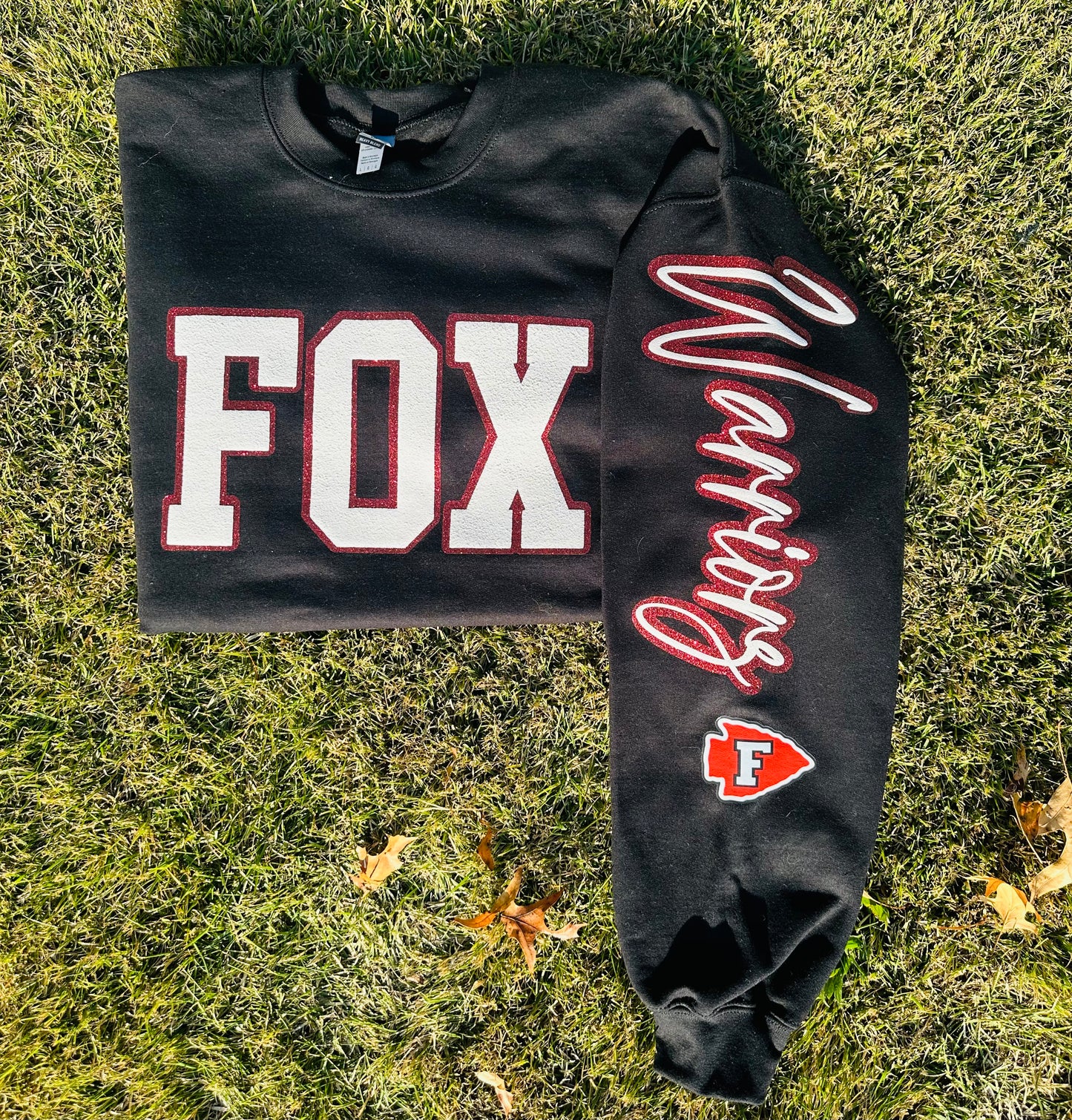 Custom sports team sweatshirts *Put size, colors and name of school in comments* Price includes ONE sleeve and front design, if wanting more message me.