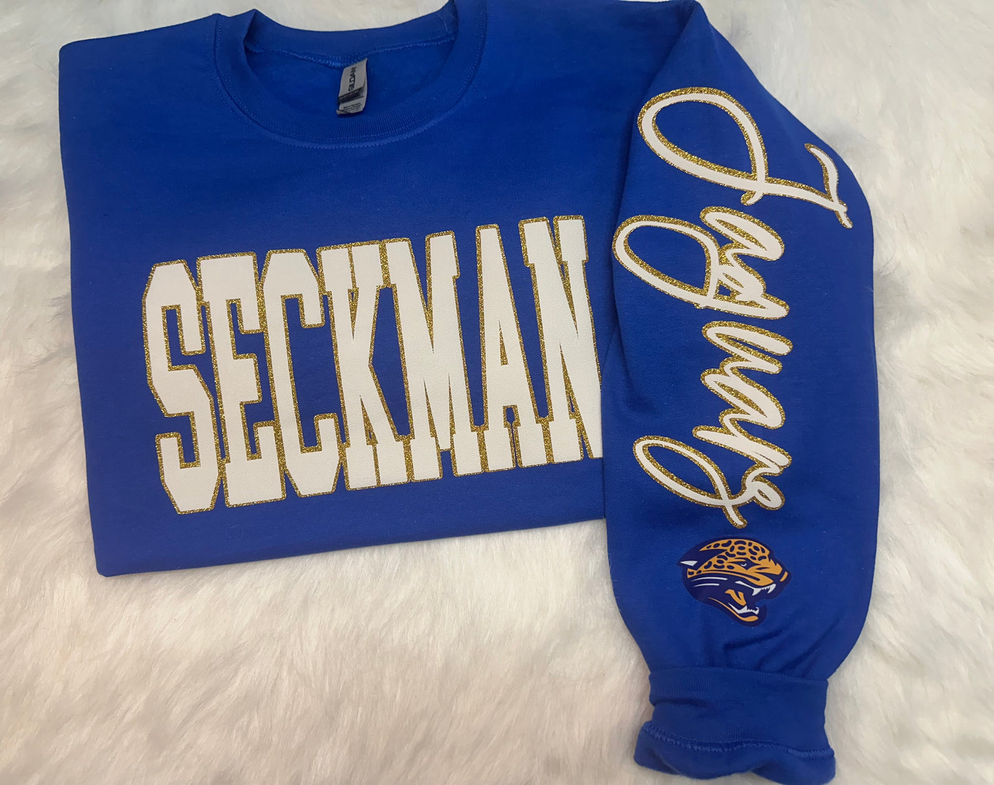 Custom sports team sweatshirts *Put size, colors and name of school in comments* Price includes ONE sleeve and front design, if wanting more message me.
