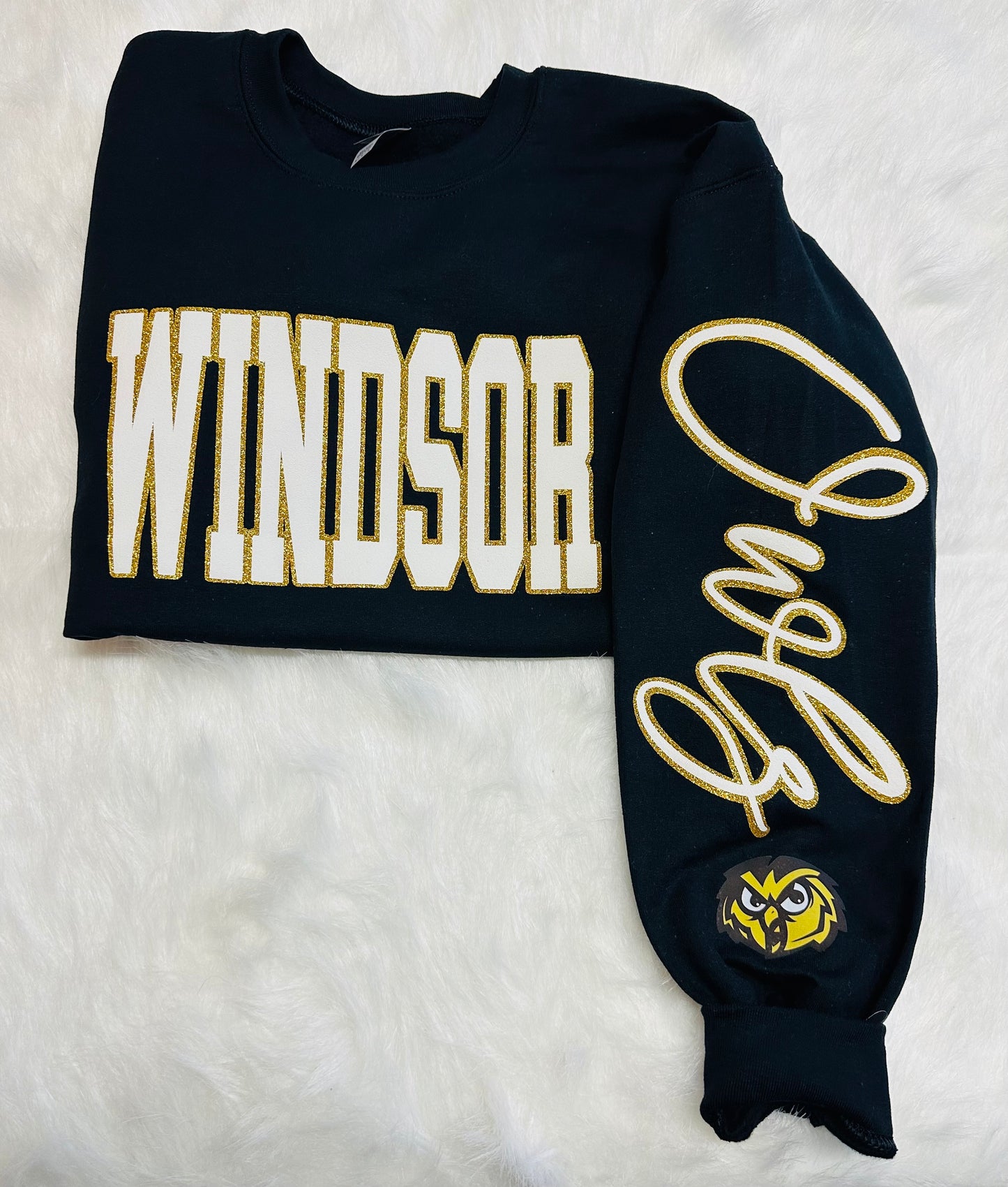 Custom sports team sweatshirts *Put size, colors and name of school in comments* Price includes ONE sleeve and front design, if wanting more message me.
