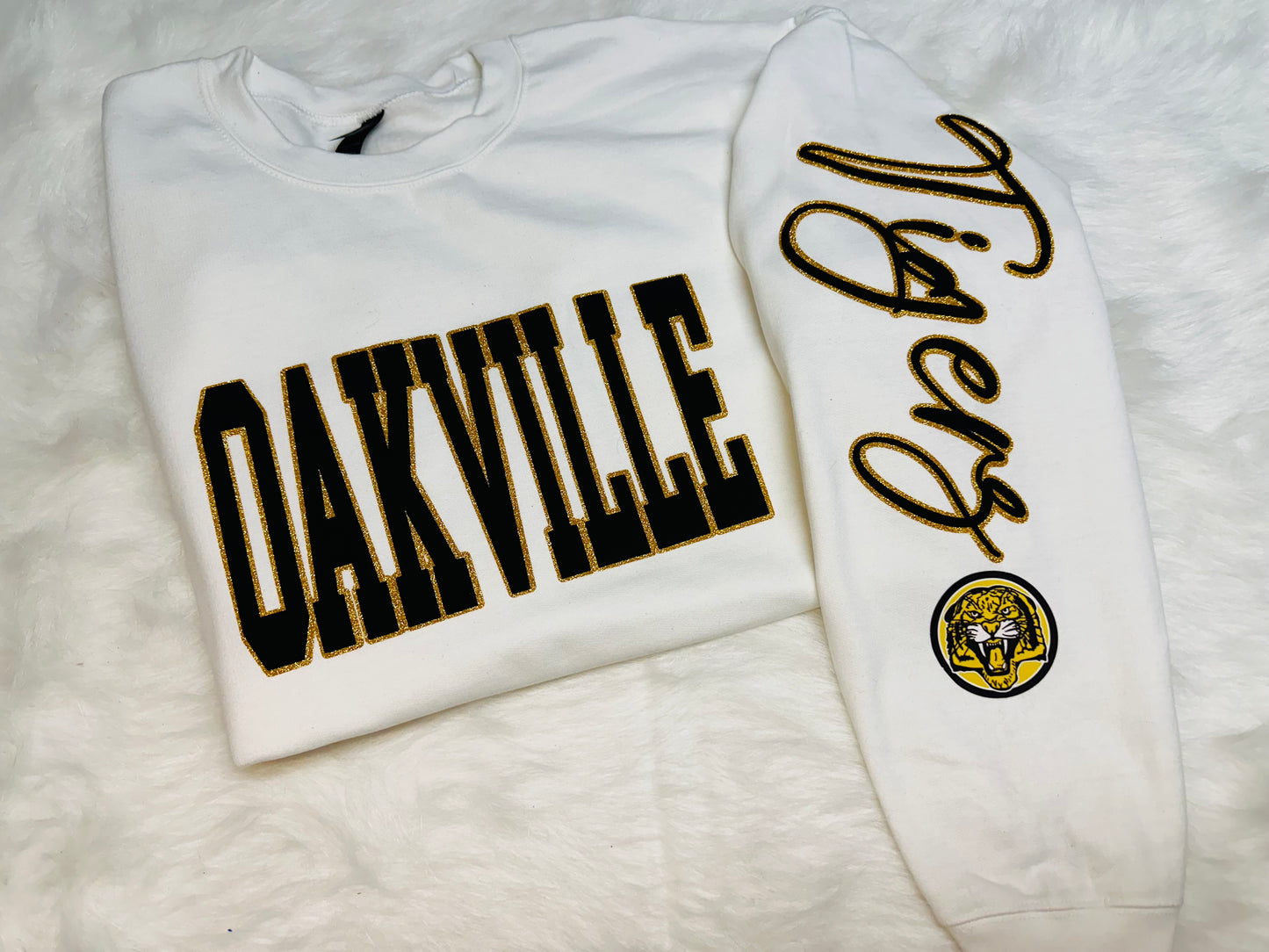 Custom sports team sweatshirts *Put size, colors and name of school in comments* Price includes ONE sleeve and front design, if wanting more message me.