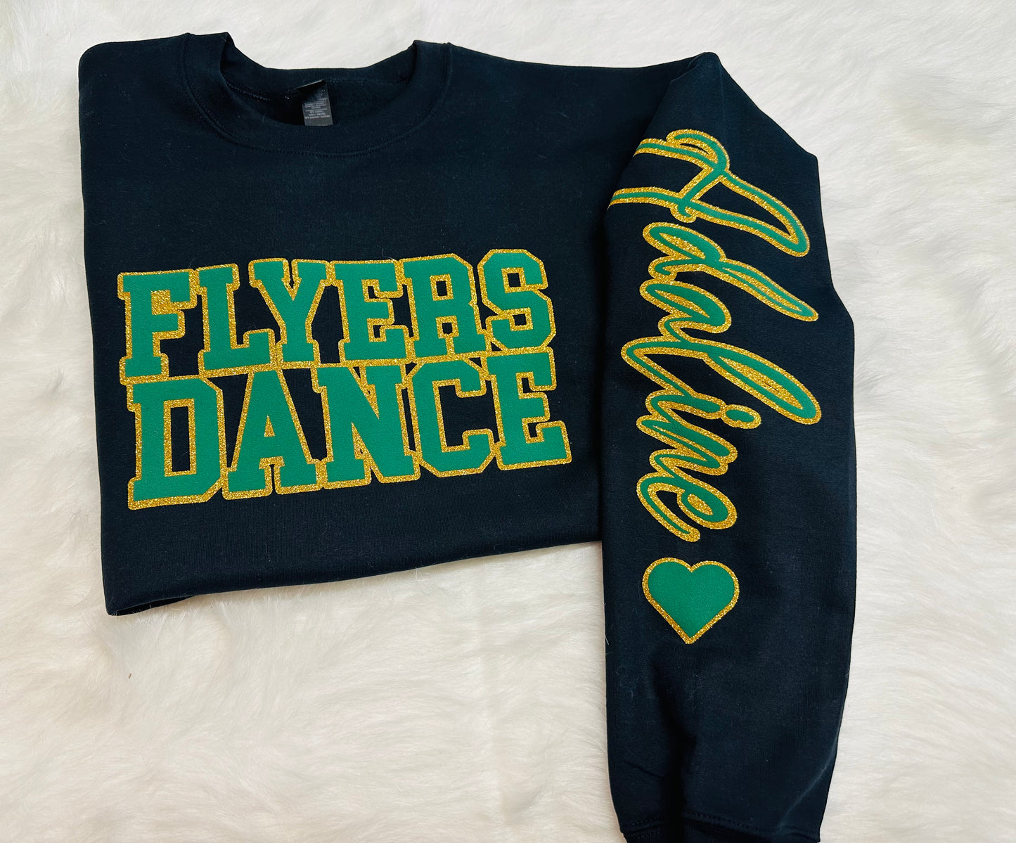 Custom sports team sweatshirts *Put size, colors and name of school in comments* Price includes ONE sleeve and front design, if wanting more message me.