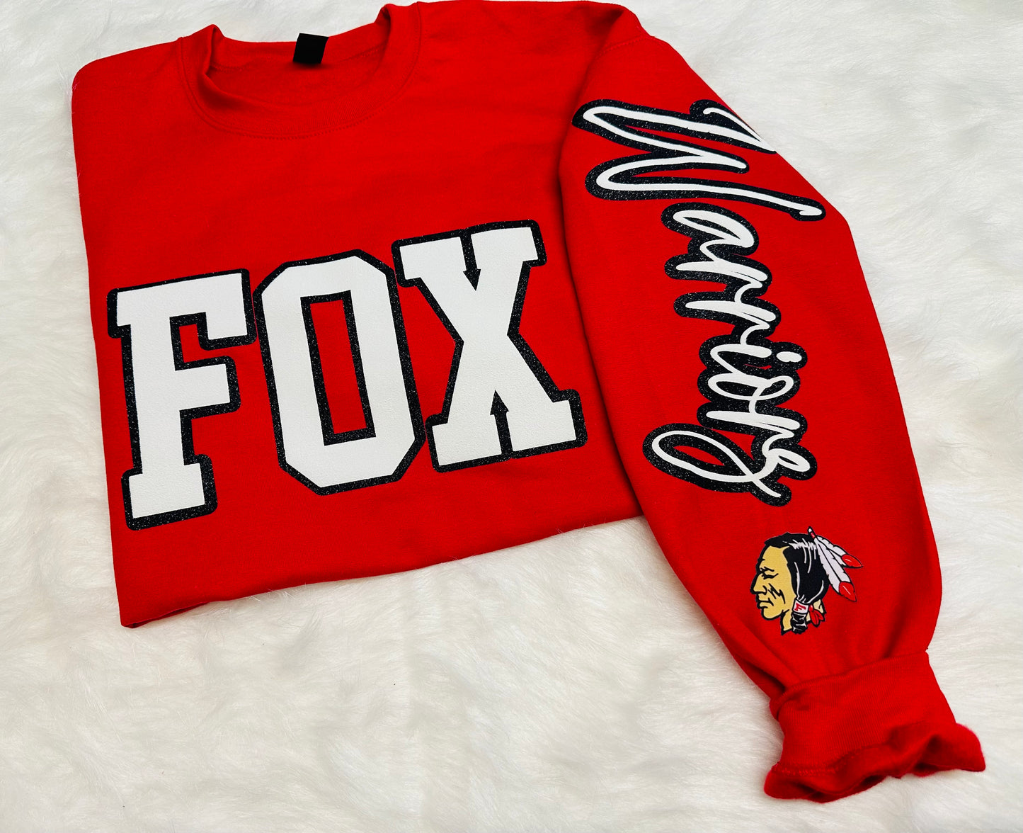 Custom sports team sweatshirts *Put size, colors and name of school in comments* Price includes ONE sleeve and front design, if wanting more message me.