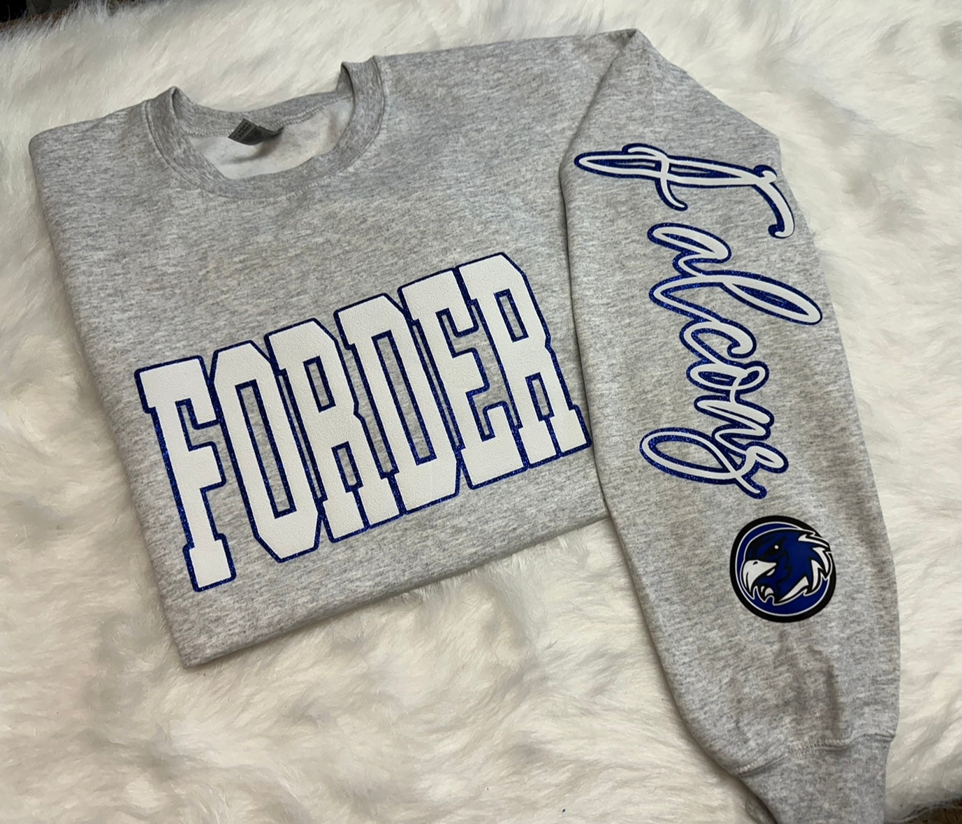Custom sports team sweatshirts *Put size, colors and name of school in comments* Price includes ONE sleeve and front design, if wanting more message me.